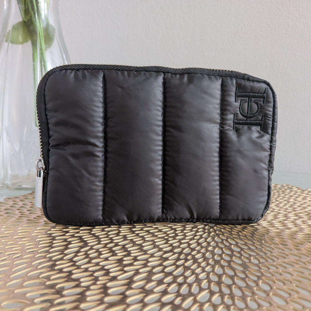 Carolina Herrera Black Quilted Toiletry Bag with Zipper